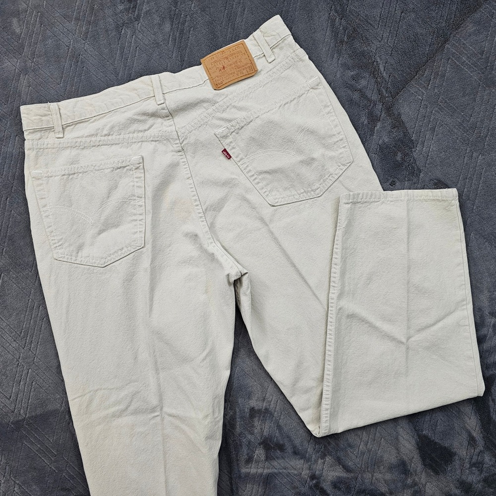 Levi's 550 Jeans Mens 36x30 Off White Relaxed Fit Tapered 90s Vintage USA